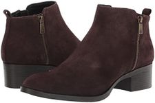 Kenneth Cole New York Women's Levon Dual Side Zip Ankle Bootie Boot, Chocolate Suede, 6 M US