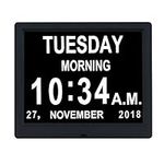 TMC [2023 New] Clock with Day and Date for Elderly-Digital Clock Large Display with 8 Alarm Options,Dementia Clock Large Number Digital Clocks for Seniors(9-inch,Black)