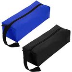 2 Pcs Multipurpose Zipper Small Tool Bag Canvas Tool Bags Small Tool Pouch Tote Bags Tool Organizer Tool Storage Bag for Screwdriver Tool(Black&Blue)