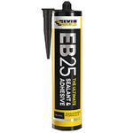 Everbuild EB25 The Ultimate Sealant and Adhesive Cartridge – Hybrid Polymer Adhesive – Waterproof and Weatherproof – Black – 300ml