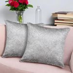 Vendola Embossed Velvet Cushion Cover Decorative Throw Pillow Cover for Living Room Couch, Bed, Sofa, Colourful, Soft Modern(Emboss Grey, 12X12 Inches)