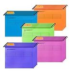 20PCS A4 Suspension Files, Polypropylene Filing Cabinet Suspension Files with Tabs and Card Inserts for Office Organization Home Work(Mixed Color)