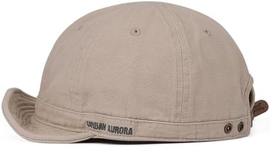 CLAPE Cotton Baseball Caps Short Brim Soft Cap Low Profile Dad Hats Mens Short Bill Caps Flat Snapback Hats for Daily Wear (DY06-Beige)