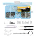 500 Pcs Eyeglass Sunglass Glasses Repair Tool Kit, Spectacle Repair Screwdriver Set - Mini Screwdriver, Screws Nuts, Silicone Nose Pads, Tweezer, Glasses Cloth Assortment Repair Tool Set