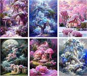 6 Pack Diamond Painting Kits for Adults - Diamond Art Kits with Accessories & Tools,Landscape 5D Paintings with Diamond Dots Full Drill Gem Art and Crafts DIY Gift and Home Decor 12X16inch