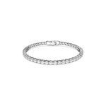 Swarovski Tennis Deluxe bracelet, Round, White, Rhodium plated