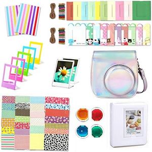 Leebotree Instant Camera Accessories Compatible with Instax Mini 11 Instant Film Camera Include Case/Album/Filters/Wall Hang Frames/Film Frames/Border Stickers/Corner Stickers (Magic Silver)