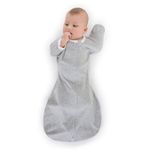 SwaddleDesigns Transitional Sack with Arms Up, Heathered Gray, Medium, 3-6Mo, 14-21 Lbs (Parents' Picks Award Winner), Medium (SD-705HMG-M)