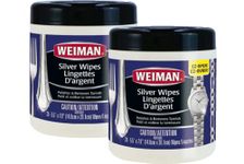 Weiman Silver Polish & Tarnish Remover 20 Ct Cleaner Wipes (Pack of 2)