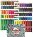 260 Count Coloured Pencils for Adult Coloring Books, Soft Core,Ideal for Drawing Blending Shading,Colouring Pencils Set Adults Kids Beginners