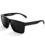 MAXJULI XL Size Extra Large Z87 Sunglasses for Big Wide Heads Men TR90 Ultralight UV400 Protection Glasses (Black/Grey)