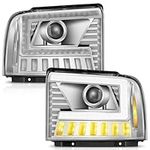 Bincmay 500% Brighter LED Projector Sequential LED DRL Headlight Assembly Fit for 2005-2007 2005 2006 2007 05 06 07 Ford F250 F350 F450 F550 Super Duty/2005 Ford Excursion