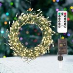 ZELUXDOT LED String Lights Indoor Firecracker Lights 20FT 200LED Plug in Copper Wire String Lights 8 Modes with Remote for Bedroom,Wedding,Birthday,Party,Christmas Tree,Garden,Patio