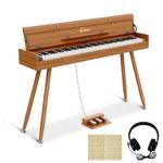NOVATAGE 88 Key Digital Piano Keyboard for Beginners, Fully Weighted Wooden Electric Piano with Triple Pedal, Headphone, Supports MIDI Connecting, French Dream Sound Source