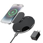 Eazpower Wireless Phone Charger Pad for Popsocket/OtterBox/Thick Cases Up to 10mm, 15W Max Wireless Charging Pad Compatible with iPhone 15/14/13/12/11 and Samsung Galaxy S23/S22 (Adapter Included)