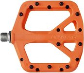 FIFTY-FIFTY Mountain Bike Pedals, Non-Slip MTB Nylon Composite, 9/16" Bicycle Pedals, Lightweight and Wide Flat Platform (Orange)