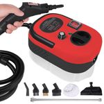 Ganggend 2500W Portable Steam Cleaner, High Temperature Steam Cleaning Machine with Brush Heads, Handheld Steamer for Car Detailing, Couch, Windows, Furniture, Kitchen, Bathroom, Grout and Tile, Red