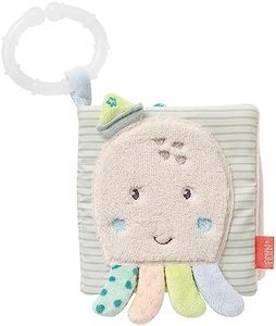 Fehn 054415 - Libro de tela con diseño de pulpo, libro sensorial para bebés y niños pequeños a partir de 0 meses, fomenta el sentido del tacto y la conciencia de sí mismos, tamaño: 11 x 11 cm