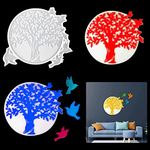 Zayookey Tree of Life Wall Art Resin Molds, Large Tree of Life and Hummingbird Silicone Mold, Epoxy Resin Casting Mold for DIY Craft Home Wall Hanging Decoration (White)