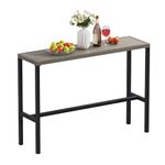 VICLLAX Outdoor Bar Table, 45.2" Wide Patio Counter Height Bar Table, Rectangle Bar Table for Front Porch Balcony, Backyard, Light Grey