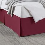 King , Red : Nestl Bedding Double Brushed Microfiber Dust Ruffle, 14-Inch Tailored Drop Pleated King Bed-Skirt, Red