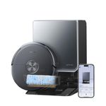 NARWAL Flow 2 Robot Vacuum and Mop Combo, 31,000Pa Suction, FlowWash Self-Cleaning Mop, AI Object Recognition, Self-Emptying & Refilling, 212℉ Hot Water Mop Washing, Tangle-Free Design, Black