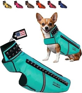 CoyoteVest SpikeVest Dog Harness Vest for Small Dogs, Reflective Dog Vest with Spikes to Shield Your pet from Coyotes, Raptor and Animal Attacks, Anti Hawk Vest, Made in USA (L-Turquoise)