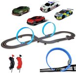 AGM MASETCH High Speed Series Tram Dual Track Set, 5.7m Electric Track with 4 Vehicles Official Licensed Slot car Racing, Comes with 2 Hand Controls and Track Parts and a Lap Counter