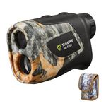 TideWe Range Finder Hunting with Rechargeable Battery, 700Y Camo Laser Range Finder 6X Magnification, Distance/Angle/Speed/Scan Multi Functional Waterproof Rangefinder with Case