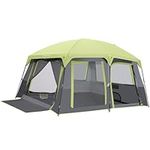 CAMEL CROWN Tents for Camping 10 Person Family Cabin Tent with 2 Doors and 4 Windows Large Multiple Room Tent with Floor Mats Tents for Camping Outdoor Hiking, Green