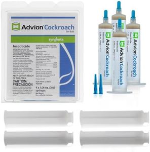 Advion Cockroach Gel Bait, 4 Tubes x 30-Grams, 4 Plunger and 4 Tips, German Roach Insect Pest Control, Indoor and Outdoor Use, Roach Killer Gel for American, German and Other Major Cockroach Species