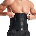 Amy Coulee Mens Waist Trainer Sweat Belt Weight Loss Sauna Tummy Control Shapewear Workout Corset Shaper (Black, XL)