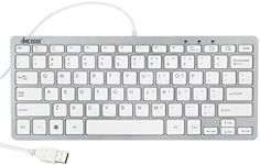 iKKEGOL Mini USB Slim Wired 78 Key Small Super Thin Compact Keyboard for Desktop Laptop PC Win 7 Mac (Silver + White)