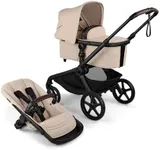 Bugaboo Kangaroo All-Terrain Single-to-Double Tandem Stroller for Infant and Toddler, for Up to Three Kids, XL Wheels, One-Hand Operation, Large Bassinet, XL Underseat Storage (Desert Taupe)