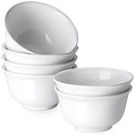 DOWAN White Cereal Bowls for Oatmeal, 20 Ounces Deep Soup Bowls Set of 6, Classic Round Style Ceramic Bowl Set for Pho Noodles and Ramen, Rice Bowls