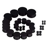 JOYTOYOU 26Pcs Silicone Ear Gauge Plugs Stretching Kit Double Flared Flesh Tunnels Saddle Expander Set 8g to 1", Rubber