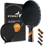 ZTTENLLY Ping Pong Paddle with Carbon Technology | Performance-Series,7-ply Finest Blade, Expert Speed/Edge/Balance, Thicker Protector Case | Table Tennis Racket for Professional (Edge, 1-Pack)