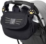 SUNVENO Universal Baby Stroller Organizer Bag Cat Diaper Mommy Travel Bag, Black