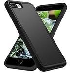 Compatible for iPhone 8 Plus Case,iPhone 7 Plus Case,(ONLY) Hard Back & Soft TPU Dual Layer Design,Slim Cover,Anti-Scratch,Full Body Shockproof Protective for iPhone 7/8 Plus (Black)