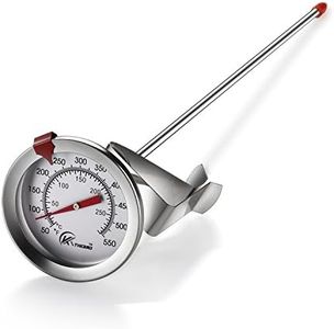 KT THERMO Deep Fry Thermometer With Instant Read,Dial Thermometer,12" Stainless Steel Stem Meat Cooking Thermometer,Best for Turkey,BBQ,Grill