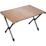 TIMBER RIDGE Folding Camping Table Fold up Aluminum Foldable Portable Table 108x71cm Roll up Picnic Table 4ft Height Adjustable 4-6 Person For Garden Outdoor BBQ Backyard