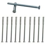 M3 Door Handle Screws SILVER with Bolt Connecting Sleeve Male to Female for Door Handle, Knobs Escutcheons and Others (pack of 10)