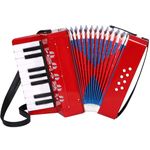 AIMEIS Accordion 17 Keys Piano Accordian Instrument,mini Accordion Gifts for Beginners (Red)