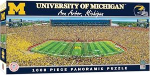 Masterpieces 1000 Piece Sports Jigsaw Puzzle - NCAA Michigan Wolverines Center View Panoramic - 13"x39"