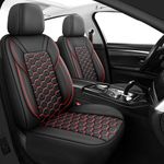 Carseatcover-UK Luxury PRESTIGE Quilted PU Leather Front Car Seat Covers, Red and Black, Airbag Safe, Universal