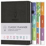 Daily Planner & appointment diary - Gratitude journal, wellness journal & Undated weekly planners and organisers - Desk journals for women & men - LUX Productivity Classic (JET BLACK)