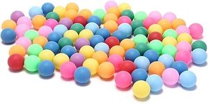 DOMTEK Colored Ping Pong Balls: 50 Pack 40mm 2.4g Entertainment Table Tennis Balls Mixed Colors for Game and Advertising