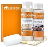 Nordicare Leather Cleaner Care Kit for Sofas, Cars, Furniture - Leather Cleaner for Sofas - Car Leather Cleaner, Leather Cleaner for Car Seats - with UV Protection - Made in Denmark (100 ml)