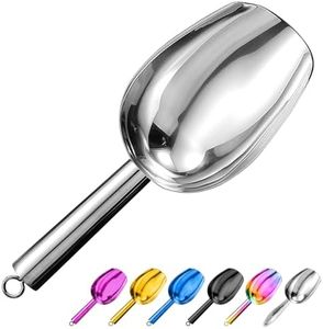 Metal Ice Scoop 3 Oz, Small Stainless Steel Ice scooper for Ice Maker Ice Bucket Kitchen Freezer Bar Party Wedding, Multipurpose for Coffee Bean,Flour Scoop,Dog Food Scoop (3 OZ-Silver)