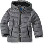 Perry Ellis Boys' Yarn DYE Quilted Parka Jacket, Gray, 4 Years